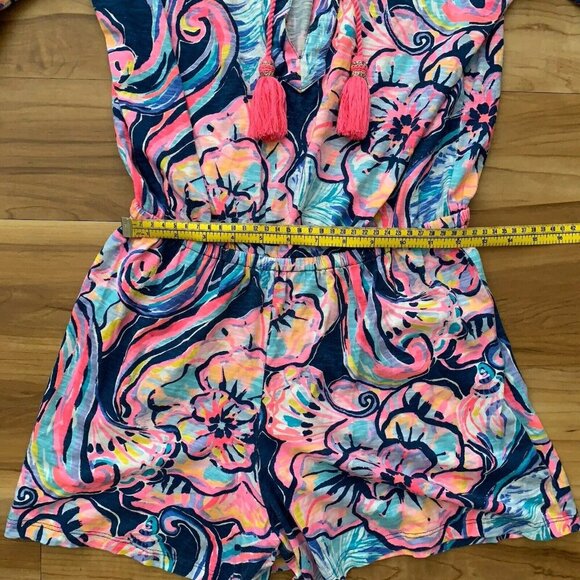 Lilly Pulitzer Del Lago Printed Flounce Sleeve Romper Size XS - Picture 5 of 12